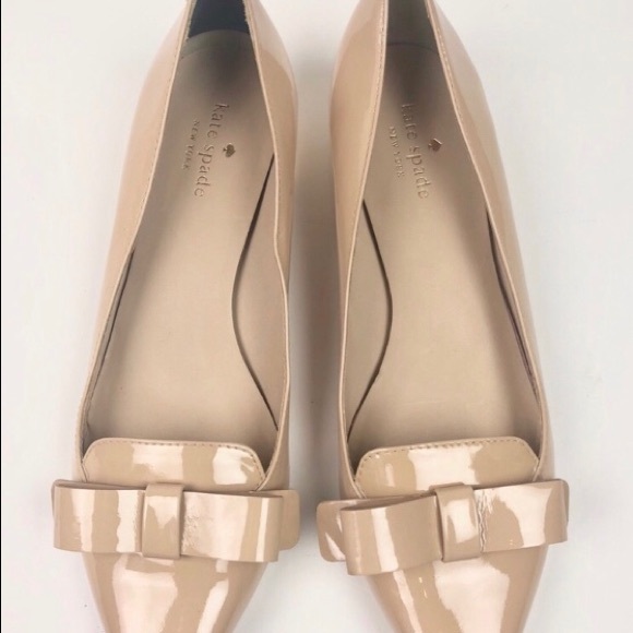 Kate Spade Nude Patent Leather Bow Heels - Picture 2 of 8